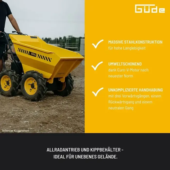 Güde Güde Allraddumper GAD 400.1/4x4 – 400 kg – Benzine – 4x4 Aandrijving