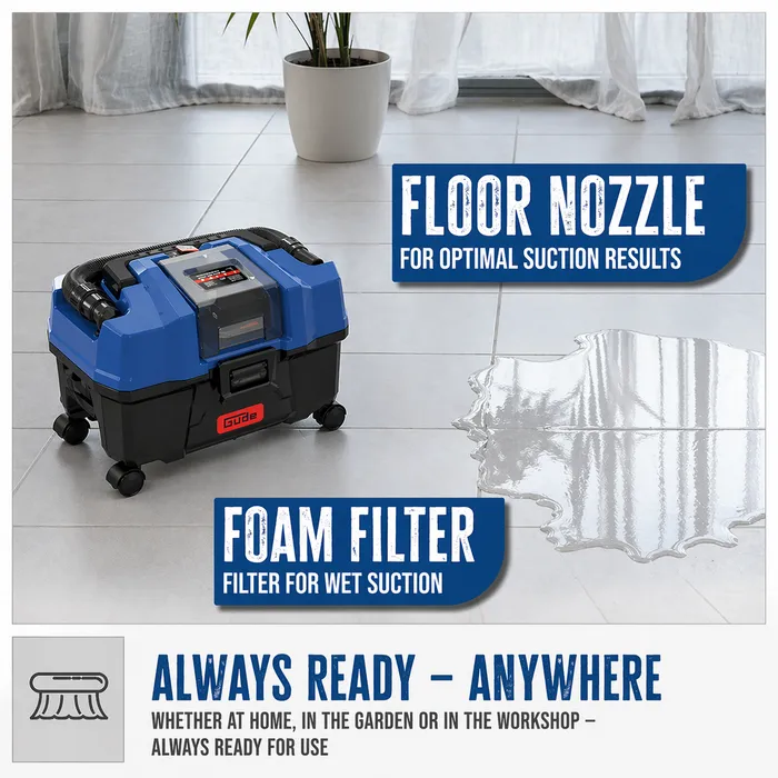 Güde Güde Accu Nat- en Droogzuiger NTST 18-201-05 – 18V E³ incl. accu en lader