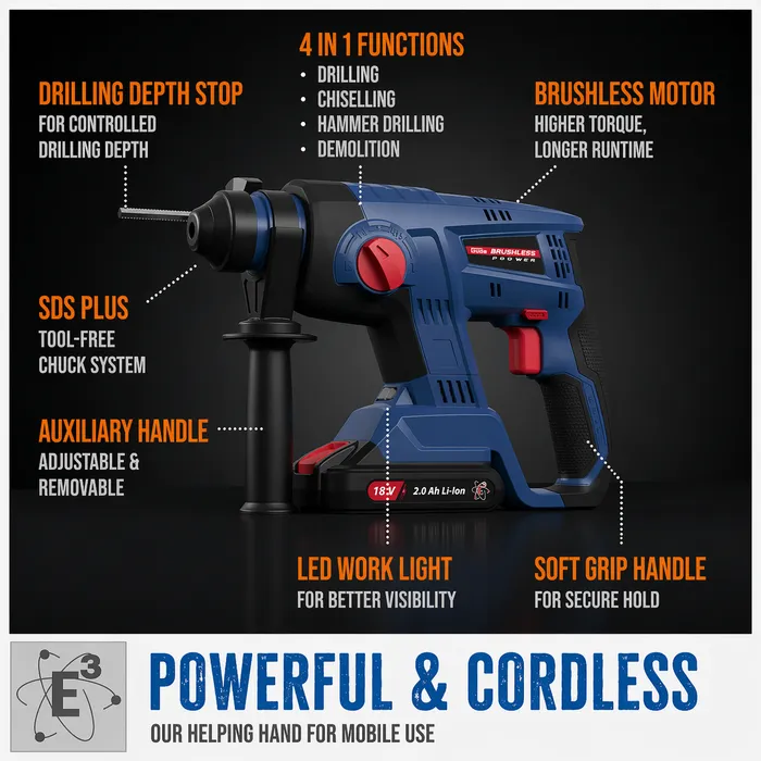 Güde Güde Accu Boorhamer BH 18-0 BL – 18V E³ Brushless (excl. accu en lader)