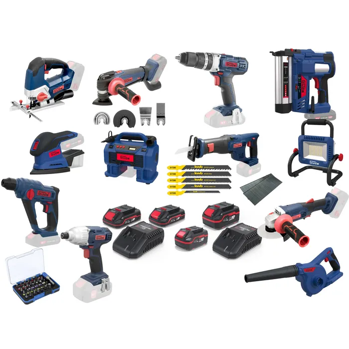 Güde Güde Accu Combiset 18V E³ – 18-delig – Complete Professionele Gereedschap Set