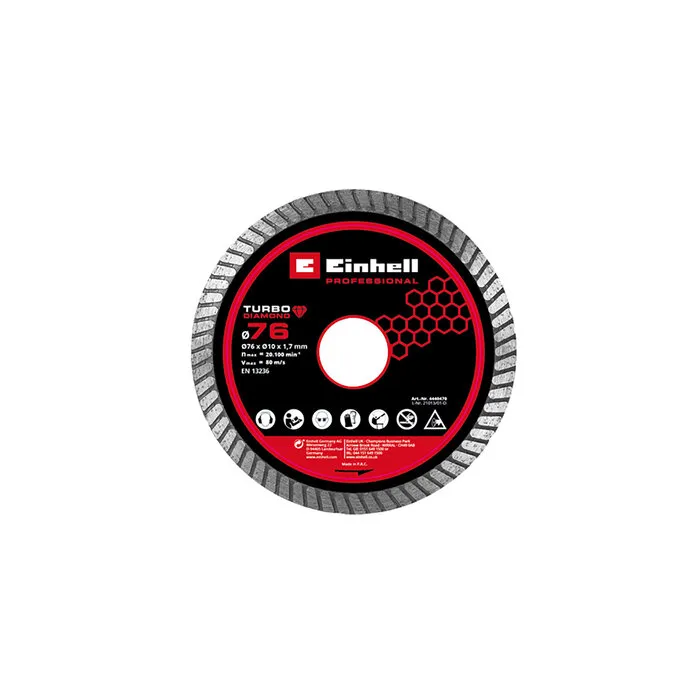 Einhell Gereedschap Einhell Diamantslijpschijf Ø76 x 10 x 1,7 mm – 1 stuk – 4440470