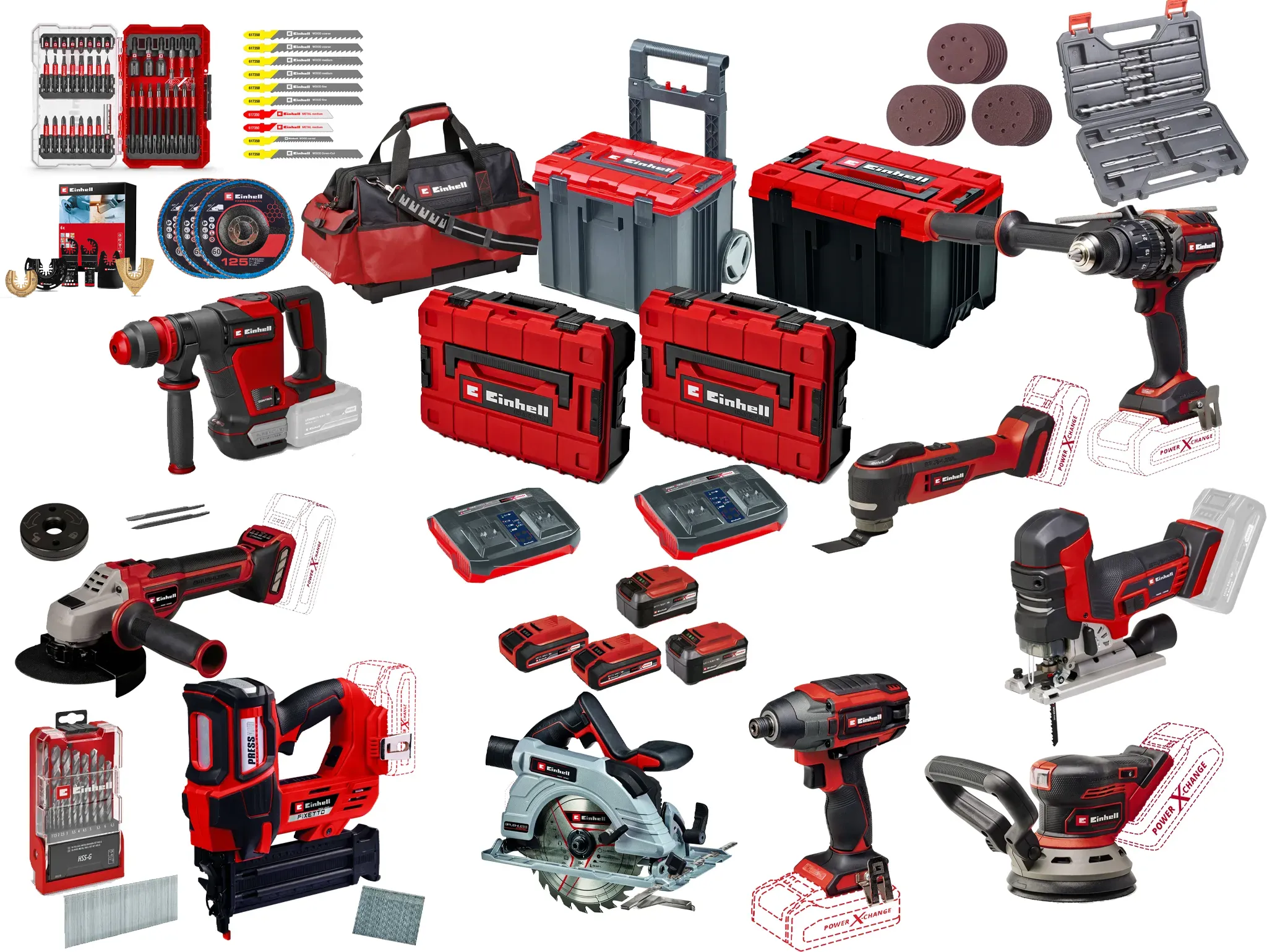 Einhell Gereedschap Einhell PRO-SET 6 Professional Accu Combiset 27 delig