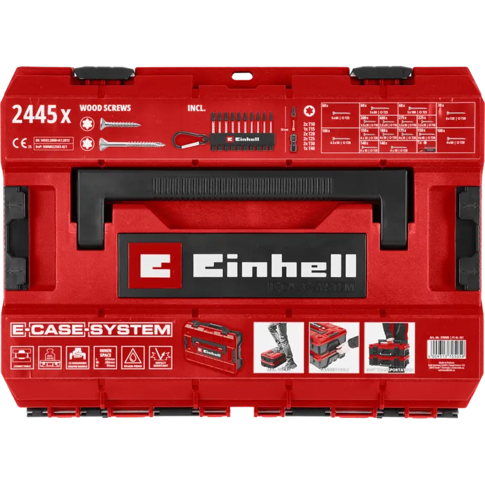 Einhell Gereedschap Einhell E-Case Schroevenassortiment 2445-delig