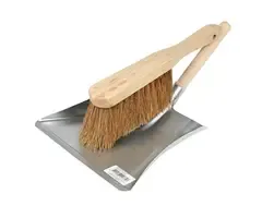 Benson Tools Stofblik verzinkt met houten steel + stoffer kokos