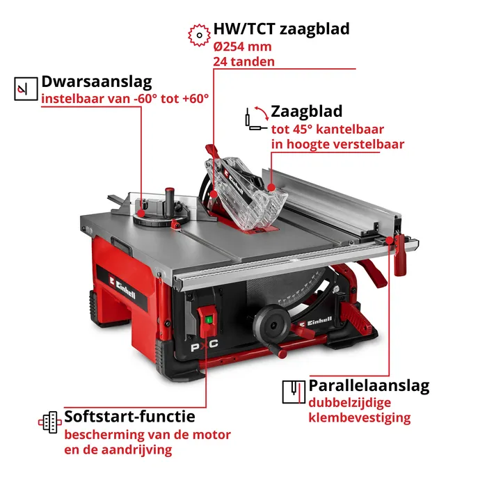 Einhell Gereedschap Einhell TE-TS 36/10 T Li-Solo Accu Tafelzaag 36V – 254 mm