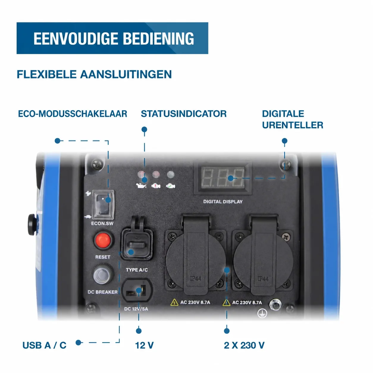 Hyundai Hyundai Inverter Generator 2200W Piekvermogen - HY-IG2000