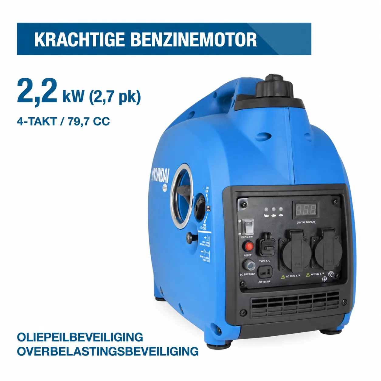 Hyundai Hyundai Inverter Generator 2200W Piekvermogen - HY-IG2000