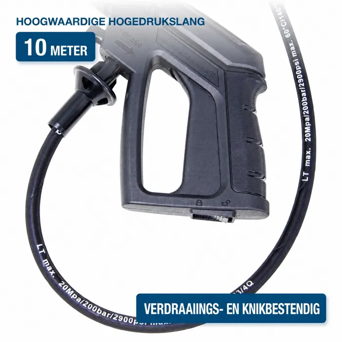 Hyundai Hyundai 2400 Watt Elektrische Hogedrukreiniger – 195 Bar, Remote Control en Slanghaspel | HPW2400CRE