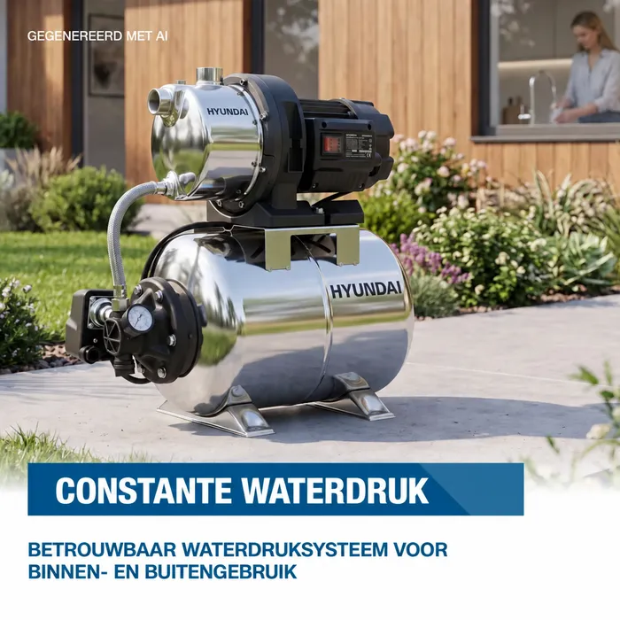 Hyundai Hyundai HWW12050-IN hydrofoorpomp 1200 W – 5000 l/u – 19 liter RVS