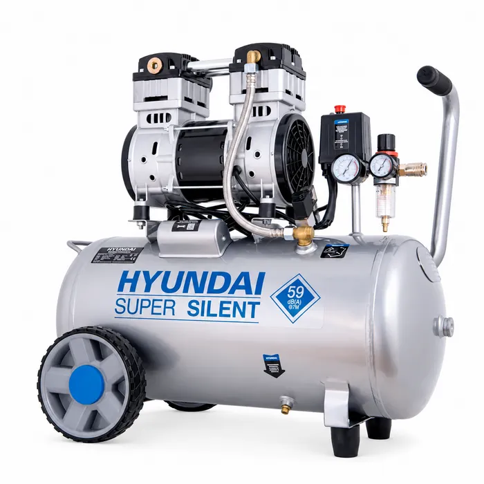 Hyundai Hyundai 50 Liter Stille Compressor – 8 Bar, 232 l/min en Olievrij | SAC55753