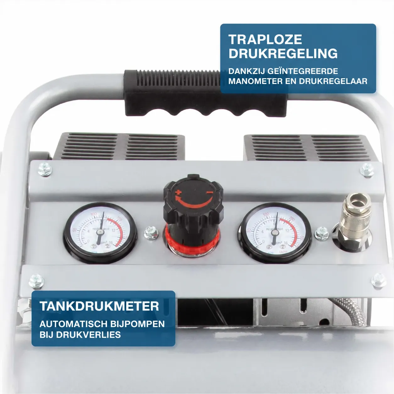 Hyundai Hyundai 750 W Silent Compressor met 8 Liter Tank – 9 Bar, Olievrij en 49 dB(A) | SAC75008
