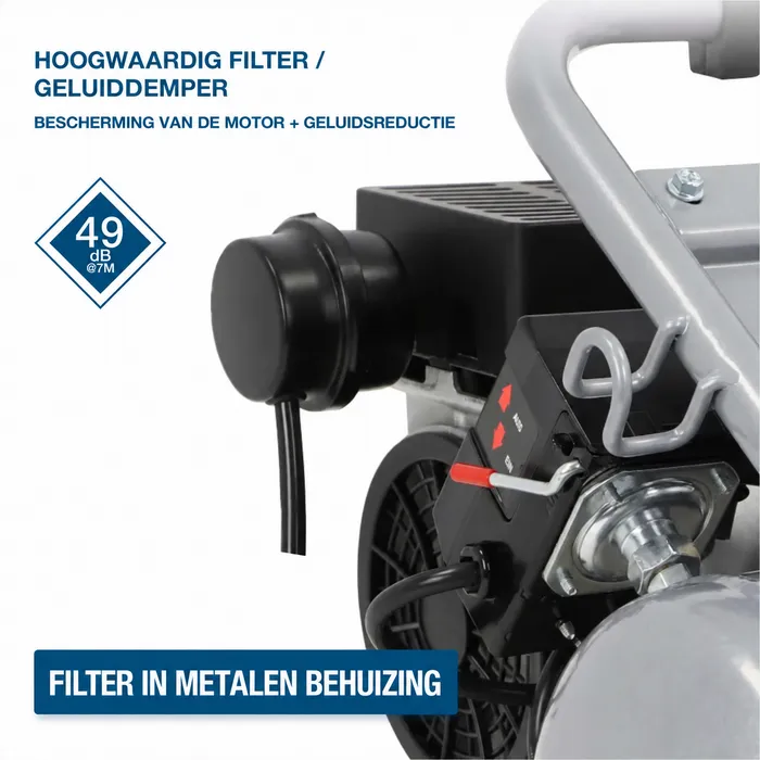 Hyundai Hyundai 750 W Silent Compressor met 8 Liter Tank – 9 Bar, Olievrij en 49 dB(A) | SAC75008
