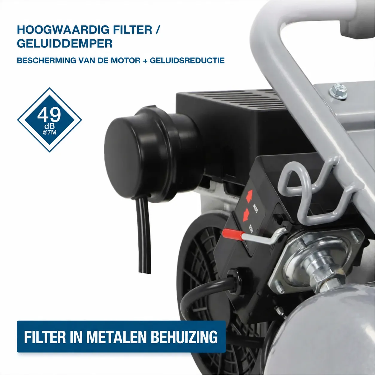 Hyundai Hyundai 750 W Silent Compressor met 8 Liter Tank – 9 Bar, Olievrij en 49 dB(A) | SAC75008
