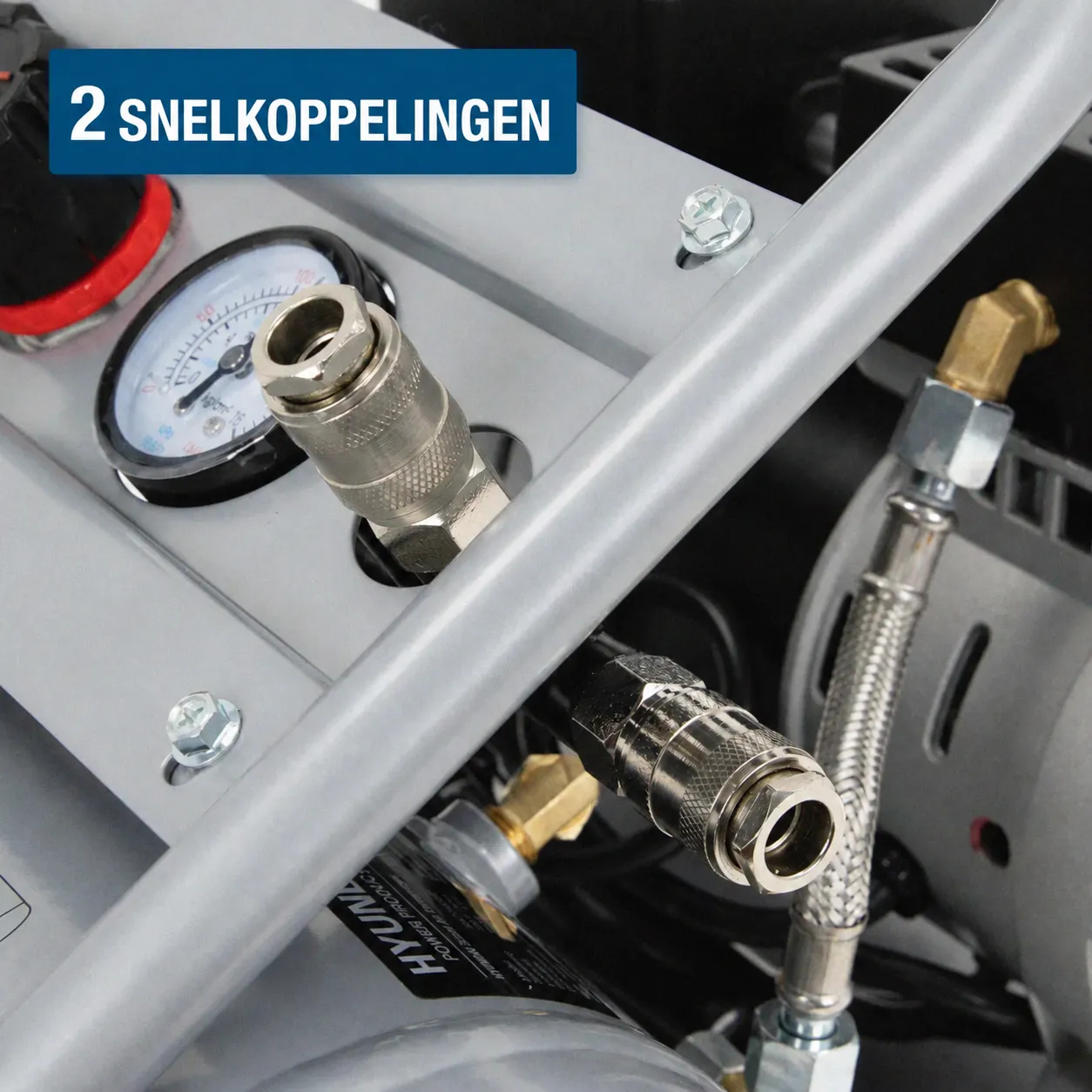 Hyundai Hyundai 750 W Silent Compressor met 8 Liter Tank – 9 Bar, Olievrij en 49 dB(A) | SAC75008