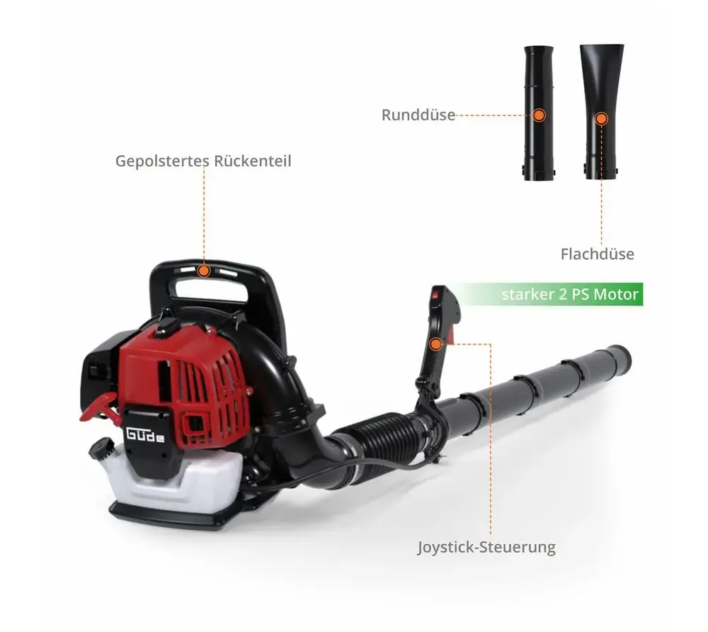 Güde GÜDE Benzine Rugbladblazer GRLB 1450-52 – 52 cc, 890 m³/u en rugzakmodel