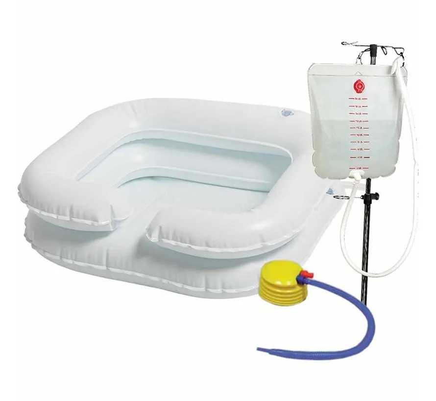 Opblaasbare Haarwasbak incl. Mobiele douche en Pomp