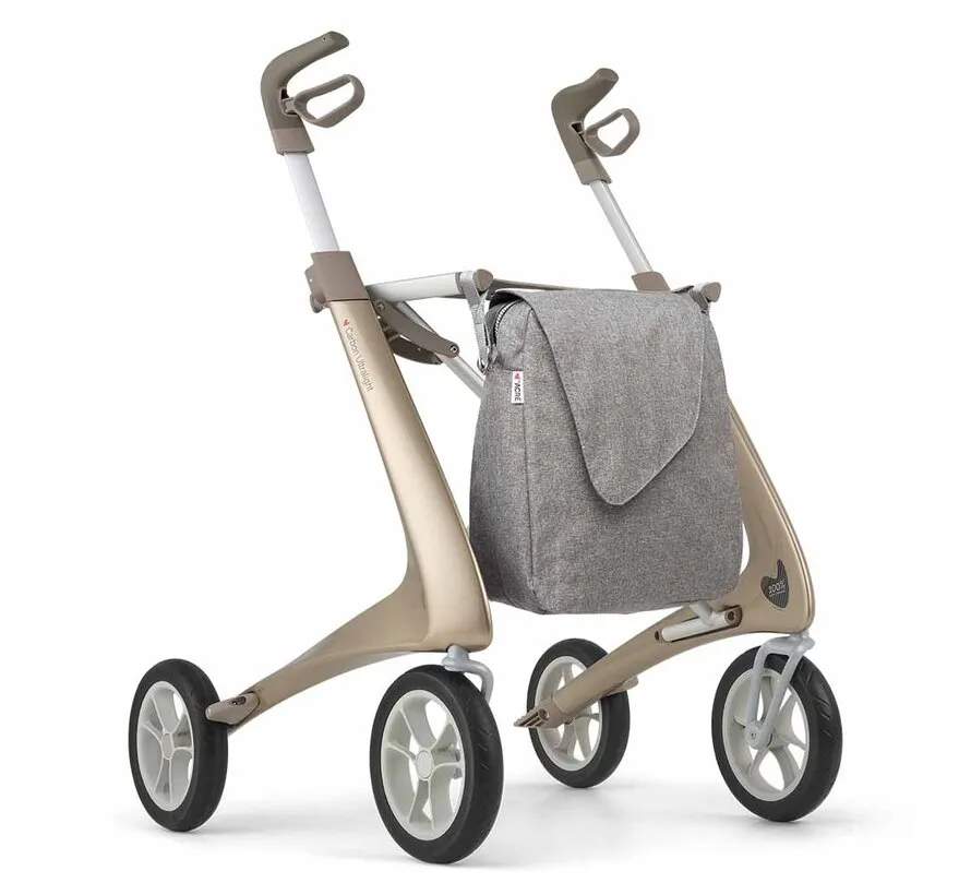 Carbon rollator Ultralight Comfort met Weekendtas (4,8 kg)