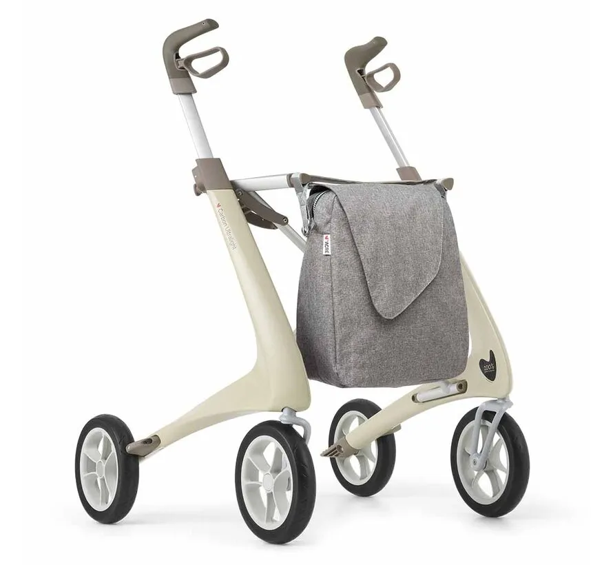 Carbon rollator Ultralight Comfort met Weekendtas (4,8 kg)