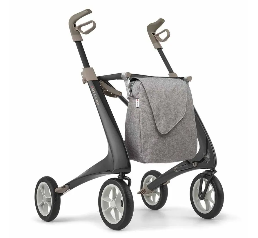 Carbon rollator Ultralight Comfort met Weekendtas (4,8 kg)
