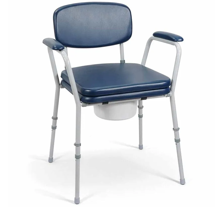 Toiletstoel met Emmer en Deksel – In Hoogte Verstelbaar