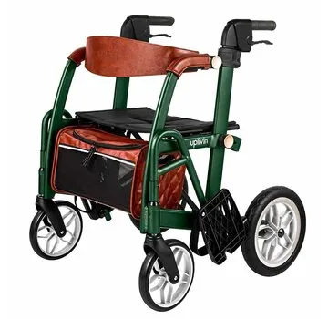 Uplivin Glide 2-in-1 Rollator & Rolstoel – Lichtgewicht 2-in-1 Transportstoel – Opvouwbaar & Comfortabel