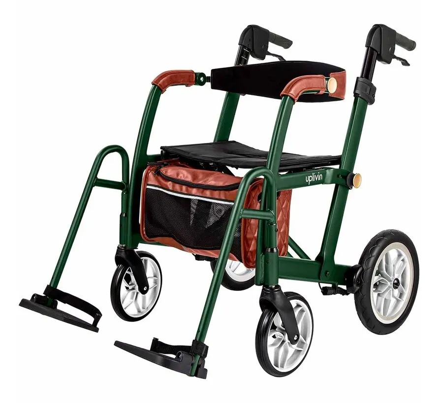 Glide 2-in-1 Rollator & Rolstoel – Lichtgewicht 2-in-1 Transportstoel – Opvouwbaar & Comfortabel