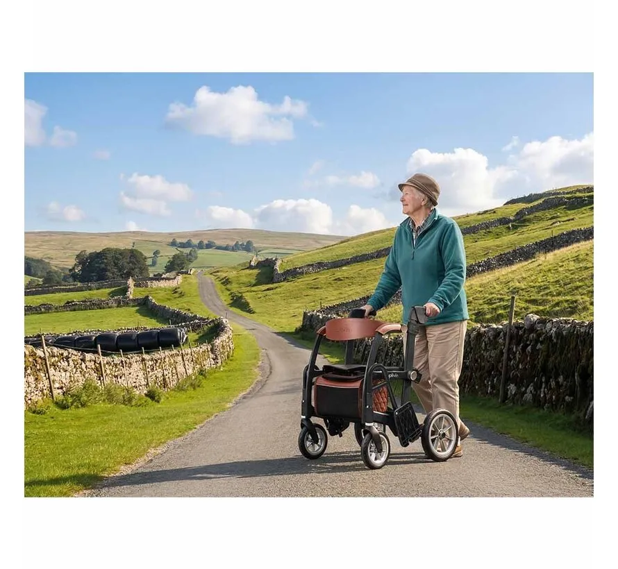 Glide 2-in-1 Rollator & Rolstoel – Lichtgewicht 2-in-1 Transportstoel – Opvouwbaar & Comfortabel