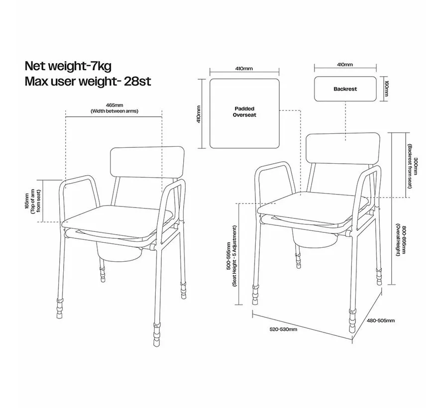 Po stoel in hoogte verstelbaar bruin