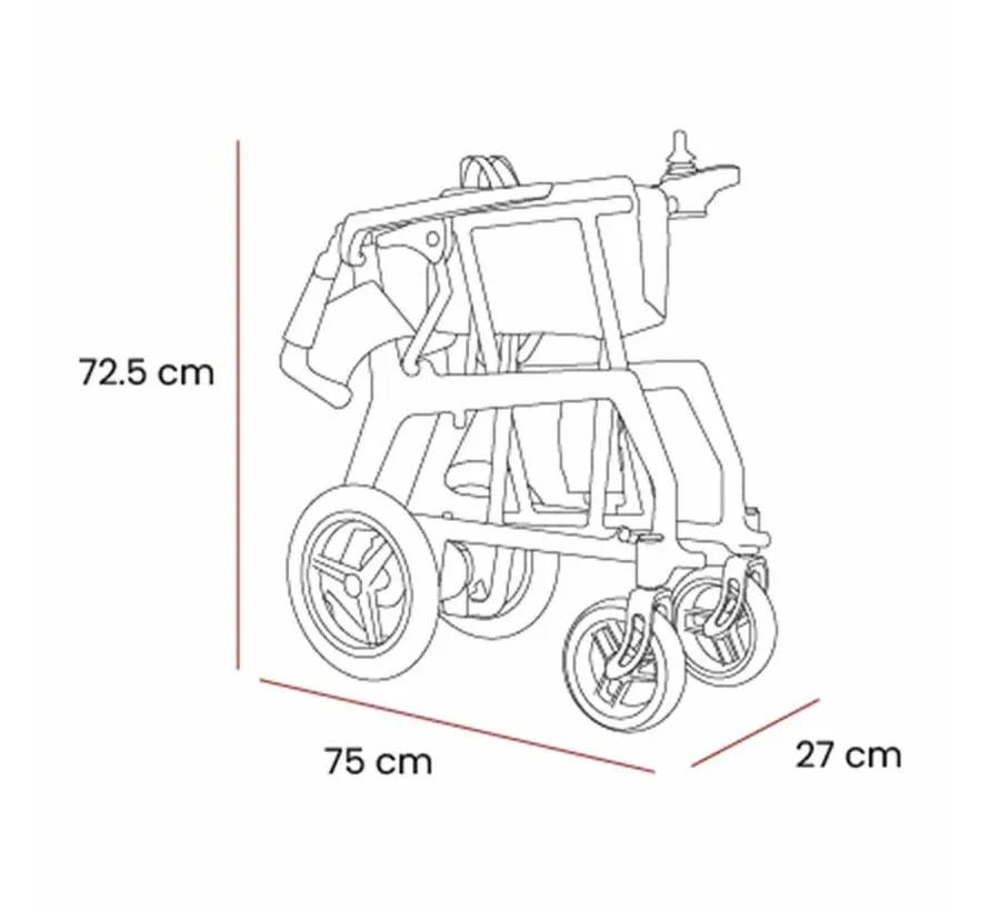 Nitron Carbon Elektrische Rolstoel | Lichtgewicht Opvouwbare Reisrolstoel (12,8 kg)