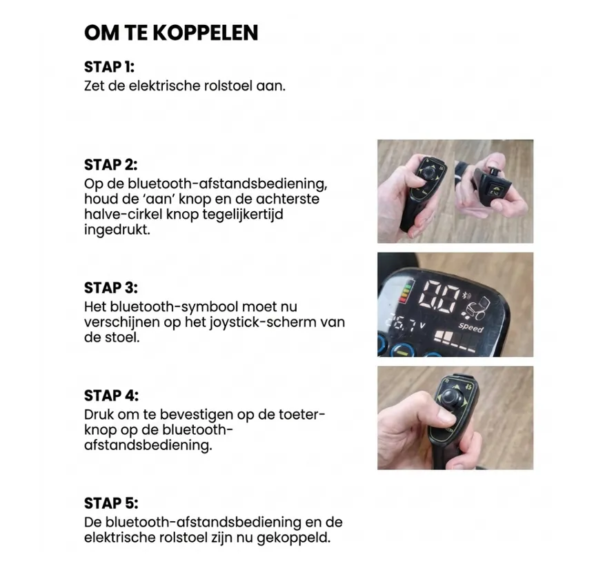 Bluetooth afstandsbediening voor Nitron elektrische rolstoel