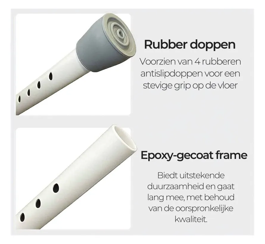 Toiletframe in hoogte en breedte verstelbaar