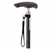 Wandelstok Carbon met houten handvat