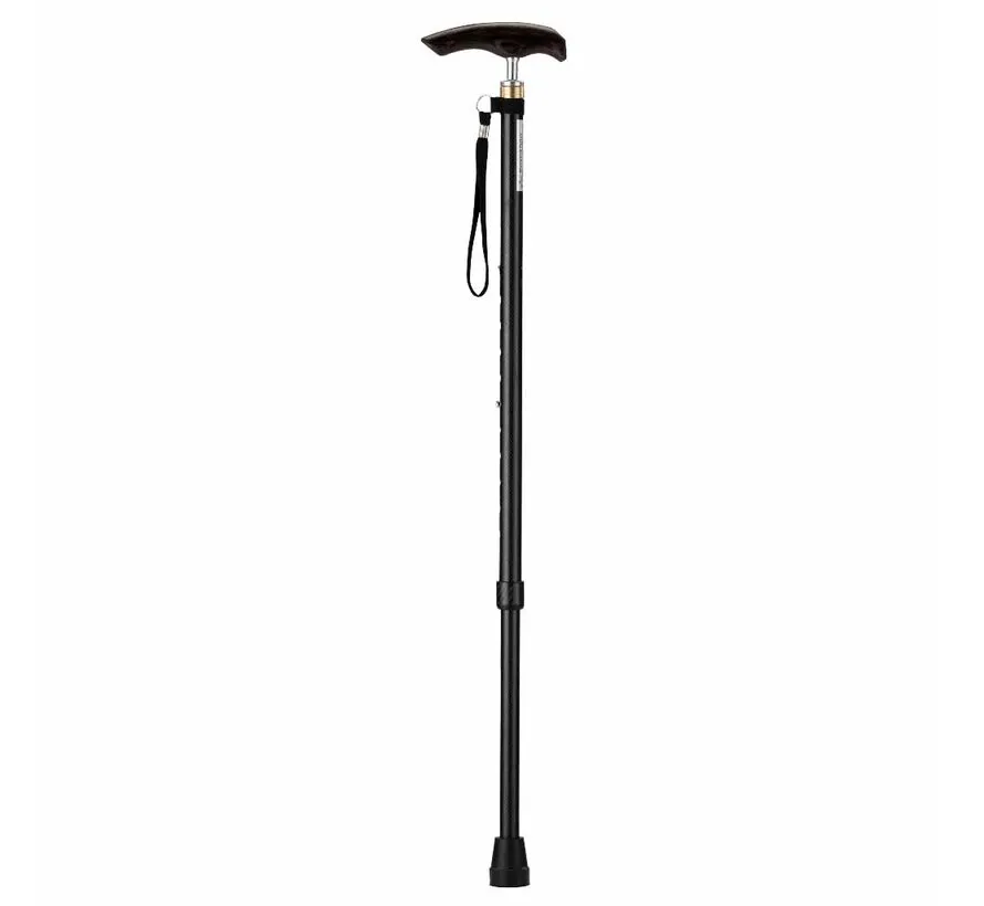 Wandelstok Carbon met houten handvat