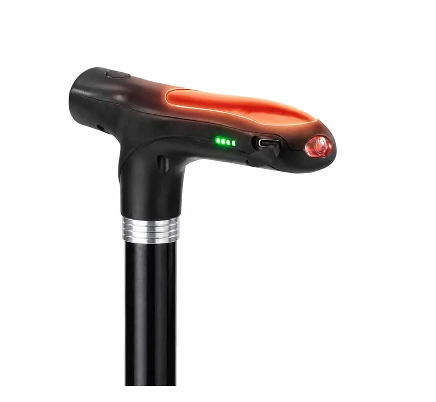 Wandelstok met verwarmd handvat en ledlampje