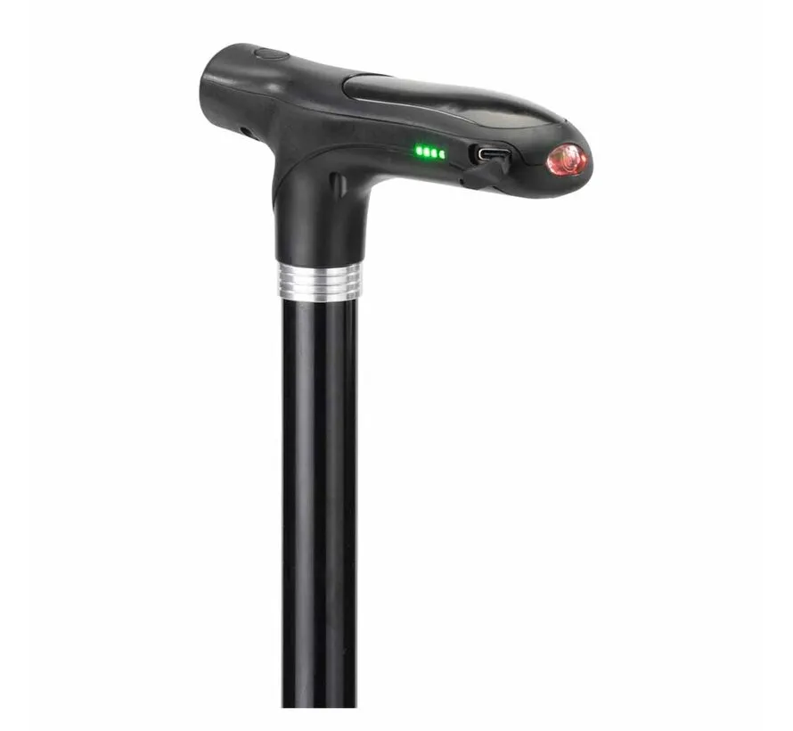 Wandelstok met verwarmd handvat en ledlampje