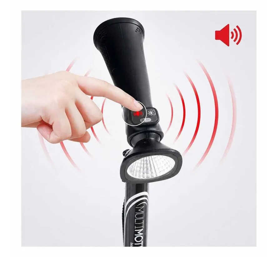 Wandelstok met alarm en ledlamp