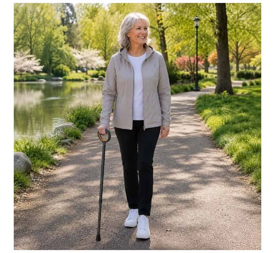 Wandelstok met antislip handvat - O-vorm