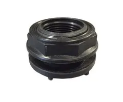 Merkloos Doorvoer PP zwart Buitendraad 1¼" Binnendraad 1"