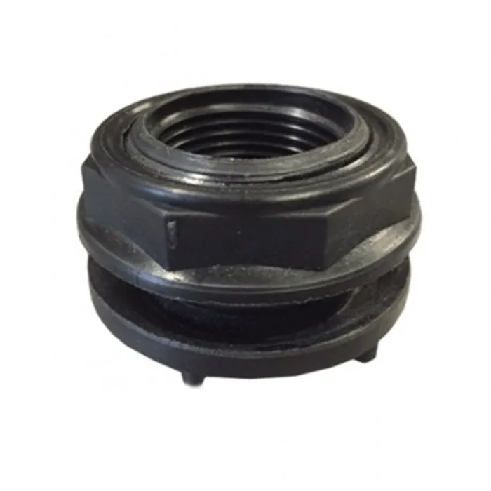 Merkloos Doorvoer PP zwart Buitendraad 1¼" Binnendraad 1"