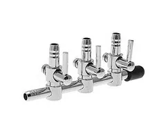 Luchtverdelers messing 4 mm 3 uitgangen