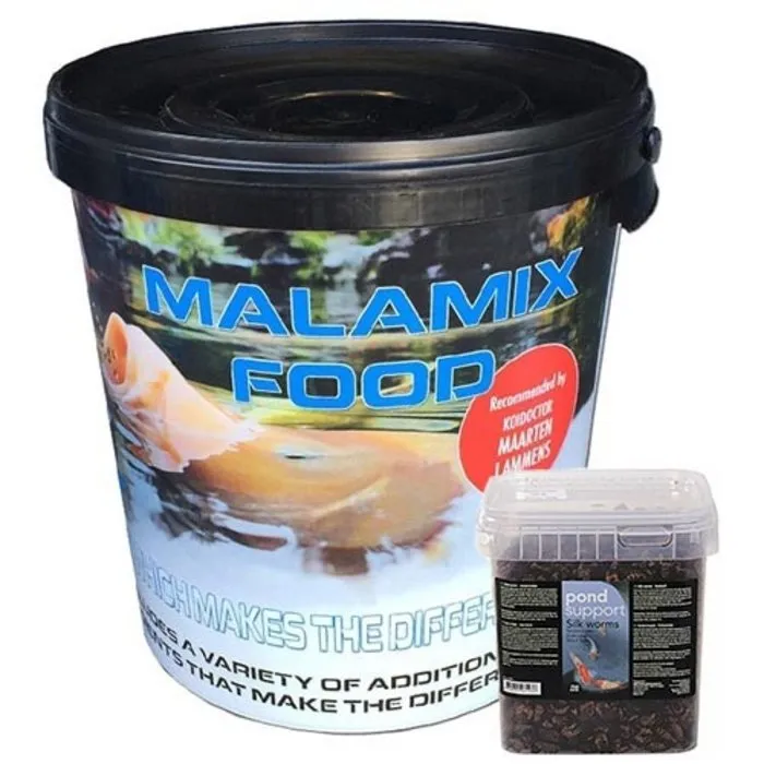 De Koidokter Malamix Food 7 KG en Zijderupsen 3 ltr