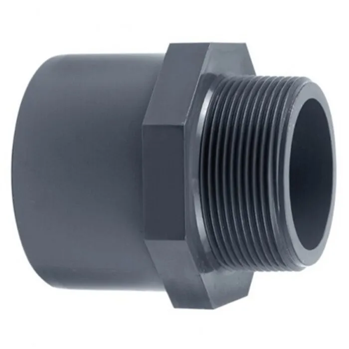 Effast PVC Puntstuk 50 mm x 63 mm x 1" buitendraad