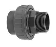 PVC 3/3 koppeling met buitendraad 1½ x 1½ inch lijmverbinding