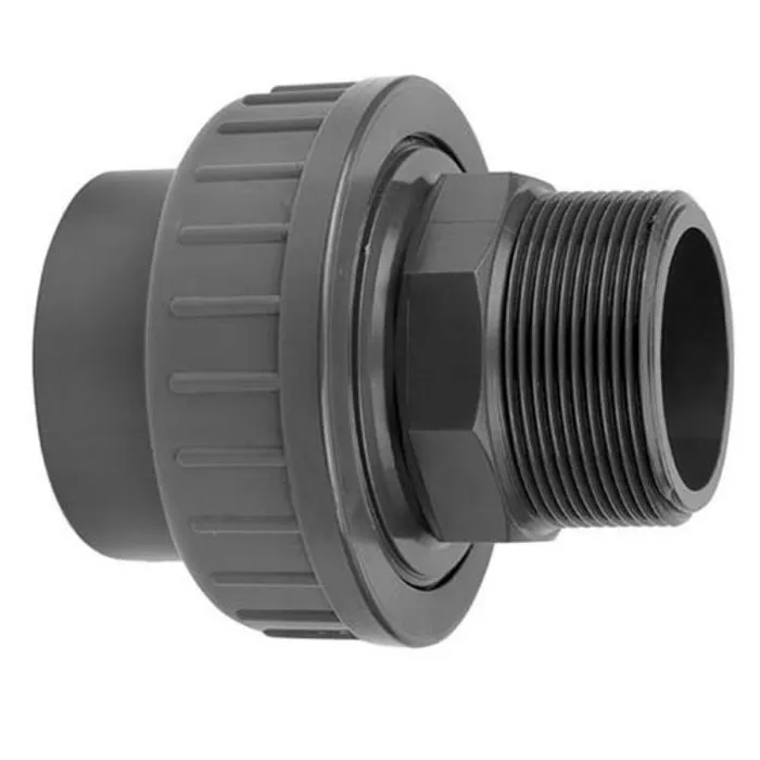 PVC 3/3 koppeling met buitendraad 1½ x 1½ inch lijmverbinding