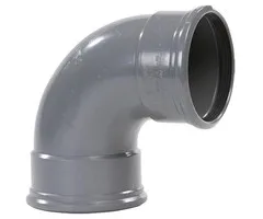 Wavin PVC Bocht Afvoer 88° 110 mm 2 x Manchet