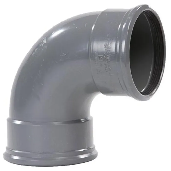 Wavin PVC Bocht Afvoer 88º 110 mm 2 x Manchet