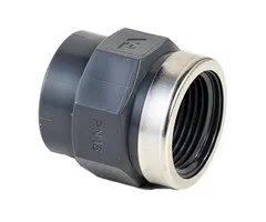 PVC Schroefbus met RVS ring 32 mm x 1"