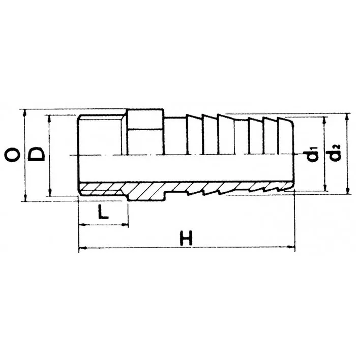PVC Slangtule met buitendraad 12 mm x ¼"
