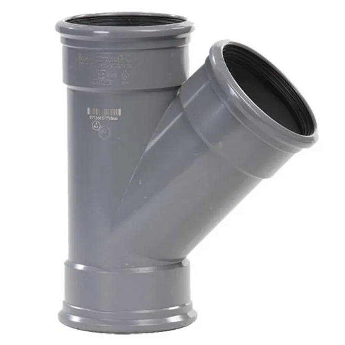 PVC T-Stuk 45º 110 mm 3 x Manchet