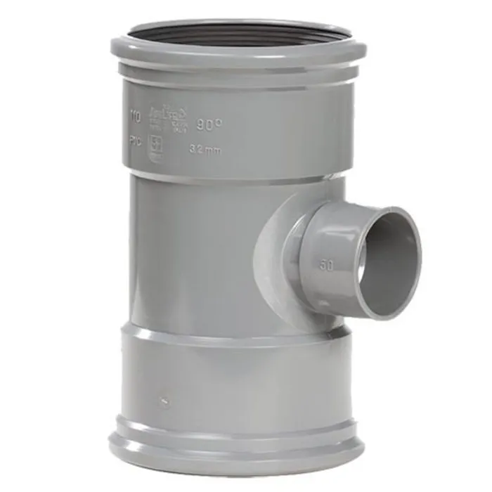 PVC Verloop T-Stuk 88º 110 mm x 50 mm